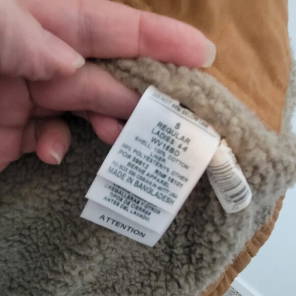 Berne Vest Womens S Tan Brown Fleece Lined Zip Pockets Work Wear Canvas - Picture 9 of 9